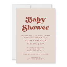 Stilvolles Retro Peach Pink Baby Dusche