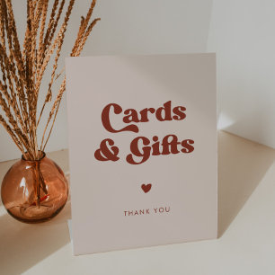 Stilvolles Retro Peach Pink Cards & Gifts Hochzeit Sockelschild