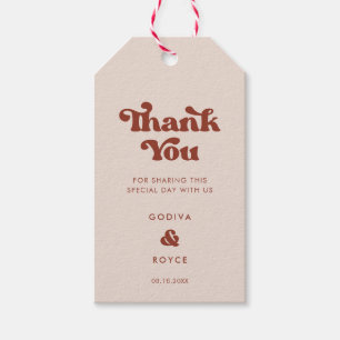 Stilvolles Retro Peach Pink Wedding Geschenkanhänger