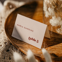 Stilvolles Retro Peach Pink Wedding Platzkarte