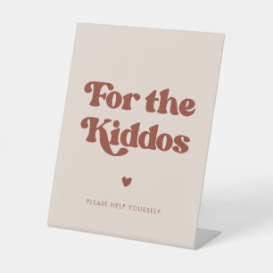 Stilvolles Retro Pfirsichfarben Für die Kinder Sockelschild