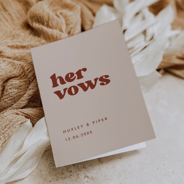 Stilvolles Retro Pfirsichrosa Ihre Gelübde Karte (Von Creator hochgeladen)