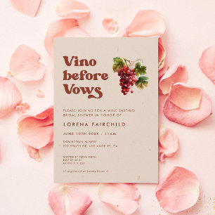 Stilvolles Retro-Pfirsichrosa Vino vor den Gelübde Einladung