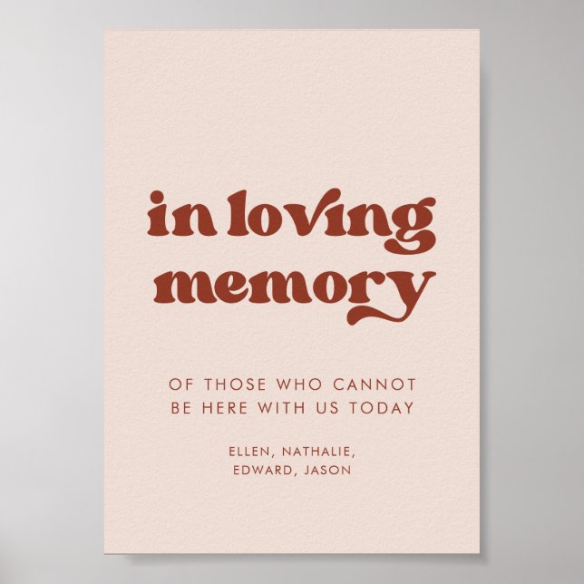 Stilvolles Retro Rosa In liebevollem Gedächtnis Tr Poster (Vorne)