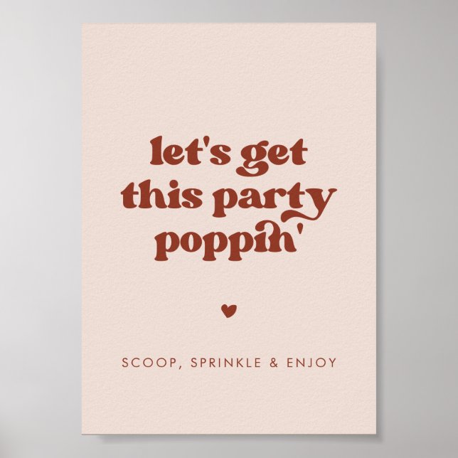 Stilvolles Retro-Rosa Lasst uns dieses Party-Poppi Poster (Vorne)