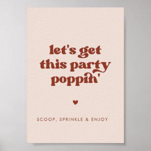 Stilvolles Retro-Rosa Lasst uns dieses Party-Poppi Poster