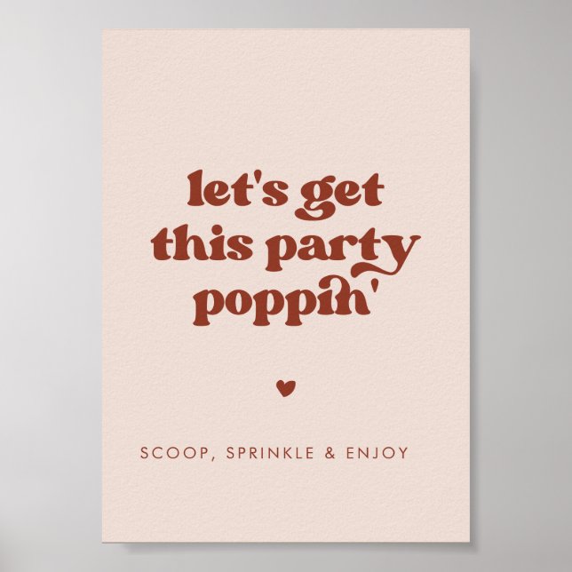 Stilvolles Retro-Rosa Lasst uns dieses Party-Poppi Poster (Vorne)
