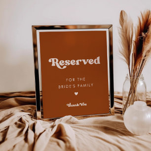 Stilvolles Retro-Schild 'Burnt Orange' für reservi Poster