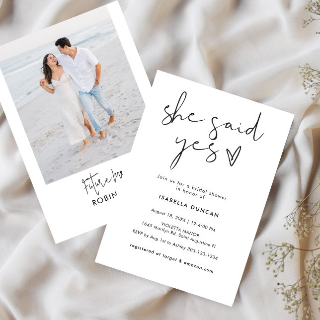 Stilvolles Retro-Schwarz-Weiß-Brautparty Einladung (Von Creator hochgeladen)