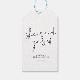 Stilvolles Retro-Schwarz-Weiß-Brautparty Geschenkanhänger