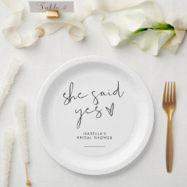 Stilvolles Retro-Schwarz-Weiß-Brautparty Pappteller