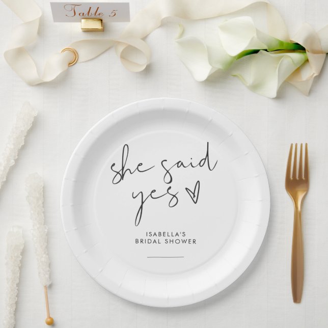 Stilvolles Retro-Schwarz-Weiß-Brautparty Pappteller (Hochzeit)