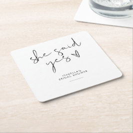 Stilvolles Retro-Schwarz-Weiß-Brautparty Rechteckiger Pappuntersetzer