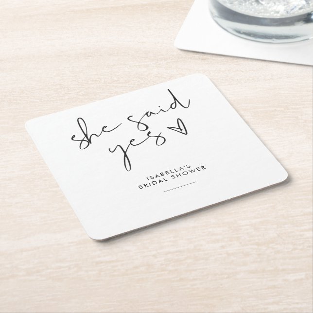 Stilvolles Retro-Schwarz-Weiß-Brautparty Rechteckiger Pappuntersetzer (angewinkelt)