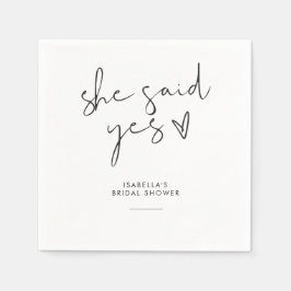 Stilvolles Retro-Schwarz-Weiß-Brautparty Serviette