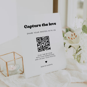 Stilvolles Retro Schwarz & Weiß Capture the Liebe Sockelschild