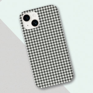 Stilvolles Retro Schwarz Weiß Gingham Karomuster iPhone 16 Pro Hülle