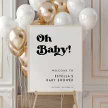 Stilvolles Retro Schwarz & Weiß Oh Baby