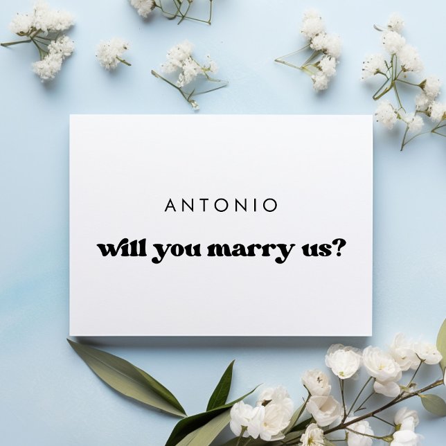 Stilvolles Retro Sie heiraten uns Vorschlag Karte (Von Creator hochgeladen)