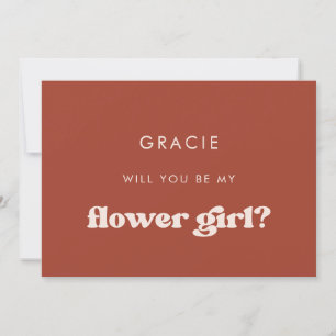 Stilvolles Retro Terracotta Blume Girl Vorschlag K Einladung
