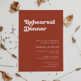 Stilvolles Retro-Terracotta-Probe-Dinner Einladung