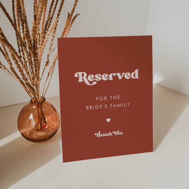 Stilvolles Retro Terracotta Reserviert für die Fam Sockelschild (Von Creator hochgeladen)