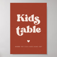 Stilvolles Retro Terracotta Wedding Kids Table