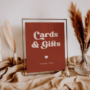 Stilvolles Retro-Terrakotta-Cards-&-Geschenke-Schi Poster