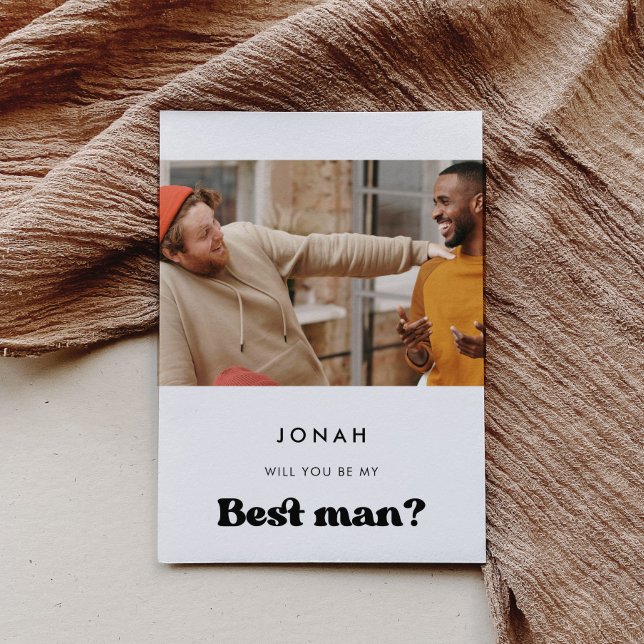 Stilvolles Retro Werden Sie meine Trauzeuge-Fotoka Einladung (Von Creator hochgeladen)