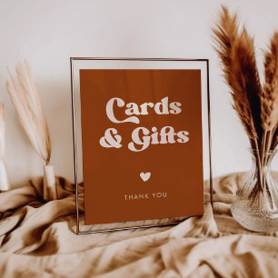 Stilvolles Retro-Zeichen Burnt Orange Cards & Gift Poster