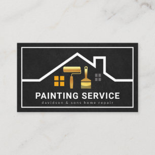 Stilvolles Rooftop Gebäude Rahmen Gold Brush Visitenkarte