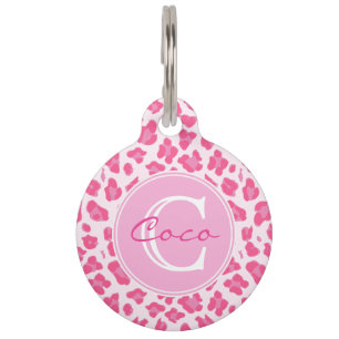 Stilvolles Rosa auf rosa Leopard-Druck Haustiermarke