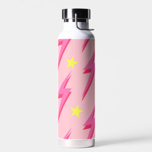Stilvolles rosa Blitzmuster Zurück zur Schule Trinkflasche