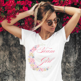 Stilvolles Rosa Blume Moon Team Mädchen Dusche Bab T-Shirt