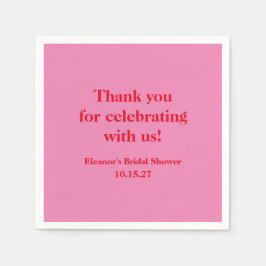 Stilvolles Rosa Custom Brautparty Vielen Dank Serviette