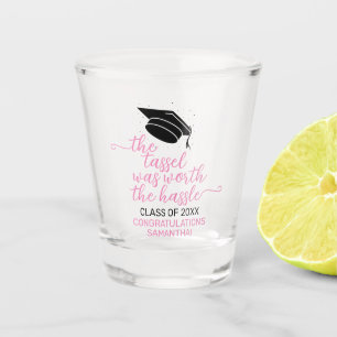 Stilvolles Rosa die Tassel war das Vergnügen Schnapsglas