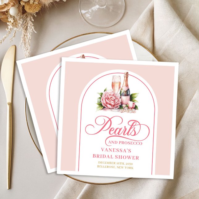 Stilvolles Rosa Gold Perlen Dusche Handtuch Design Serviette (Stylish Blush Gold Pearls Shower Napkin Design)