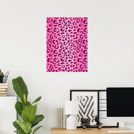 Stilvolles rosa Leopard Print Poster