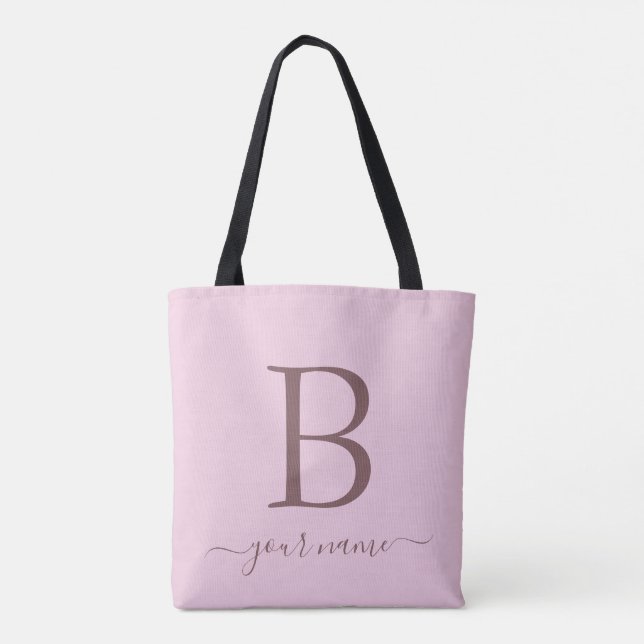 Stilvolles rosa Monogramm Einfach, modern minimali (Rückseite)