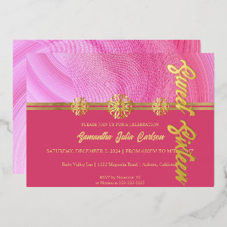 Stilvolles Rosa Sweet 16 Einladung