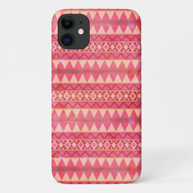 Stilvolles rosa Tribal-Muster Case-Mate iPhone Hülle (Rückseite)