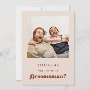 Stilvolles Rosa Werden Sie meine Trauzeuge-Fotokar Einladung
