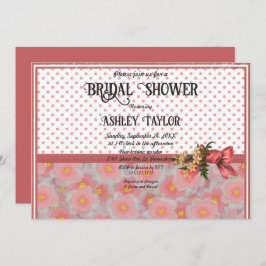 Stilvolles rosafarbenes Brautparty Einladung