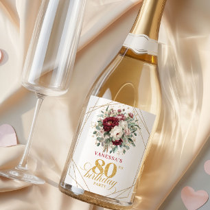 Stilvolles Rosé Burgunder 80. Geburtstag Champagne