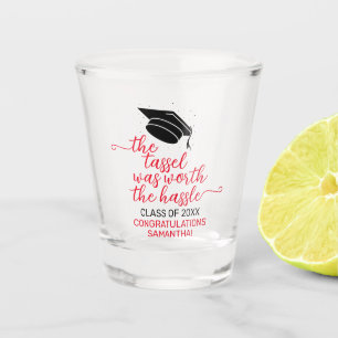 Stilvolles Rot der Tassel war das Verderben wert Schnapsglas