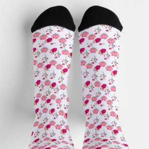 Stilvolles Rot-Rot-Rosa-Muster Socken