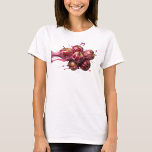 Stilvolles rotes abstraktes Apfel-Grafik-T-Shirt T-Shirt