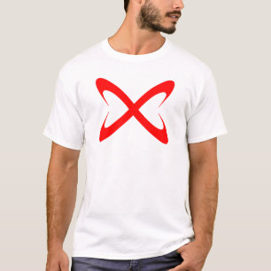 Stilvolles rotes Buchstabe X Monogramm T-Shirt
