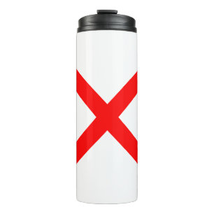 Stilvolles rotes Buchstabe X Monogramm Thermosbecher