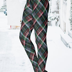 Stilvolles rotes grünes schwarzes Tartan Karomuste Leggings